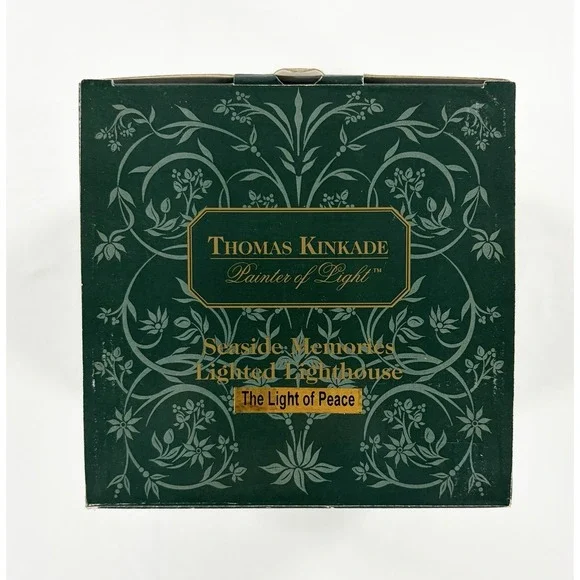 1999 Thomas Kinkade Seaside Memories Lighted Lighthouse The Light Of Peace COA - Picture 11 of 12